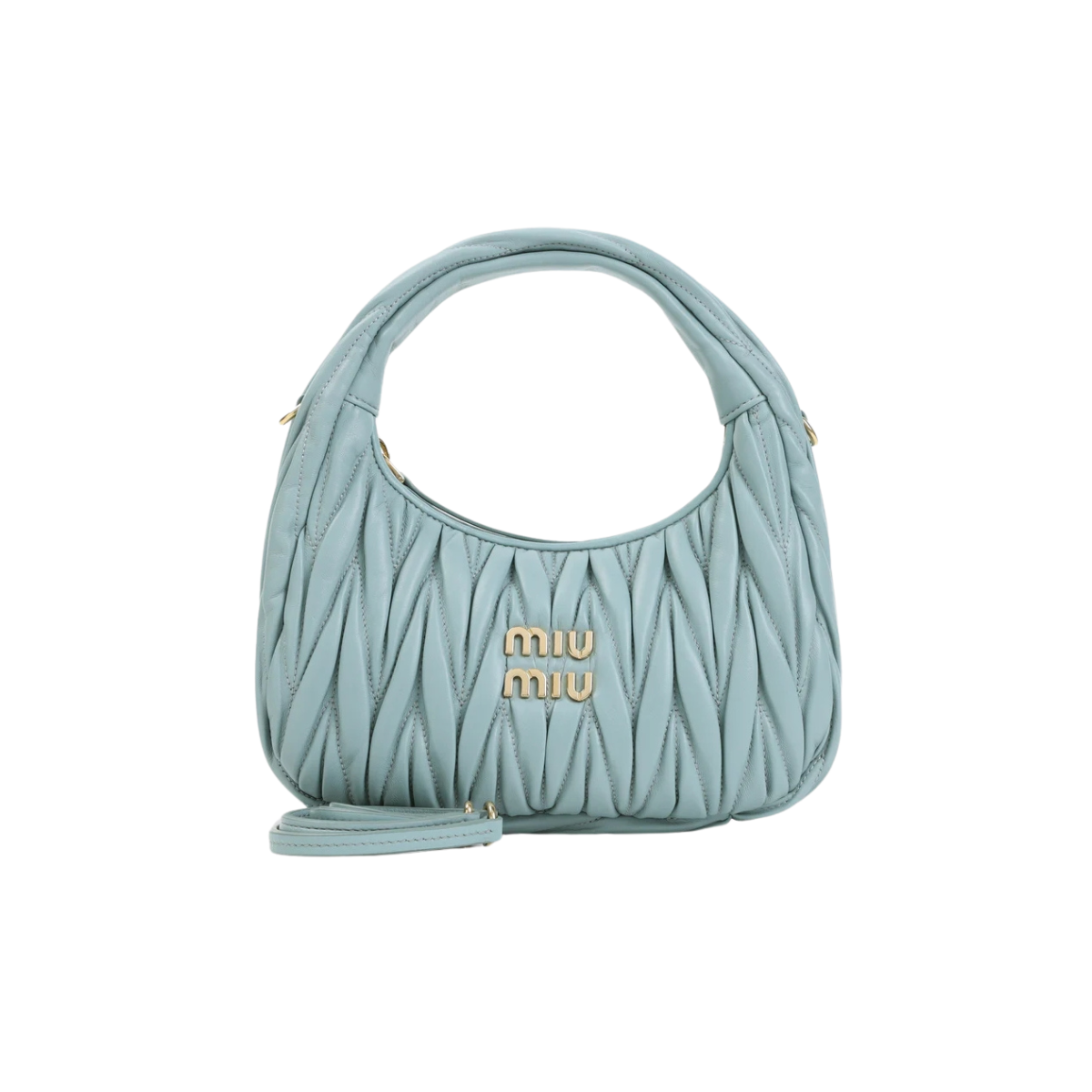 Miu Miu Wander Matelassé Nappa Leather Hobo Bag