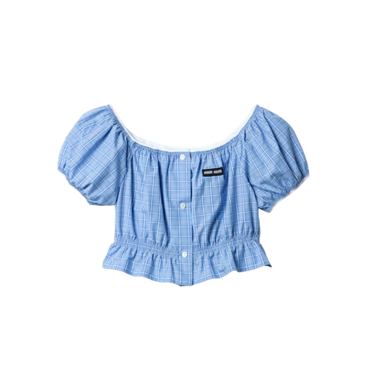 Miu Miu Checked Poplin Crop Top