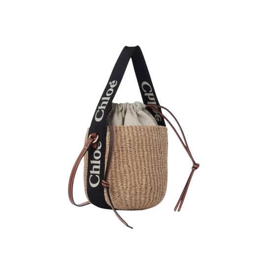 Chloé Small Woody Basket in Natural Fibers