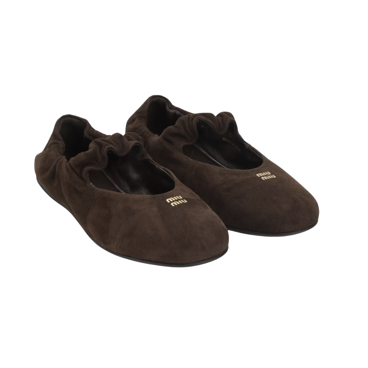 Miu Miu Ruches Suede Ballerinas
