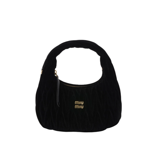Miu Miu Wander matelassé velvet shoulder bag