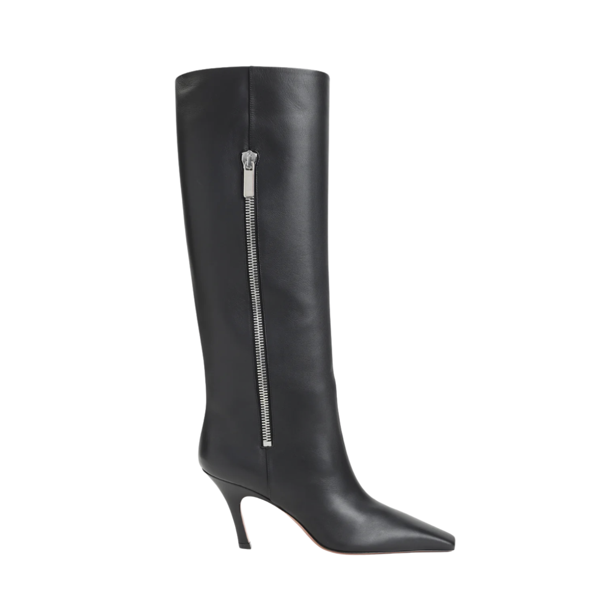 Amina Muaddi Mona Boot 80 Black Calf