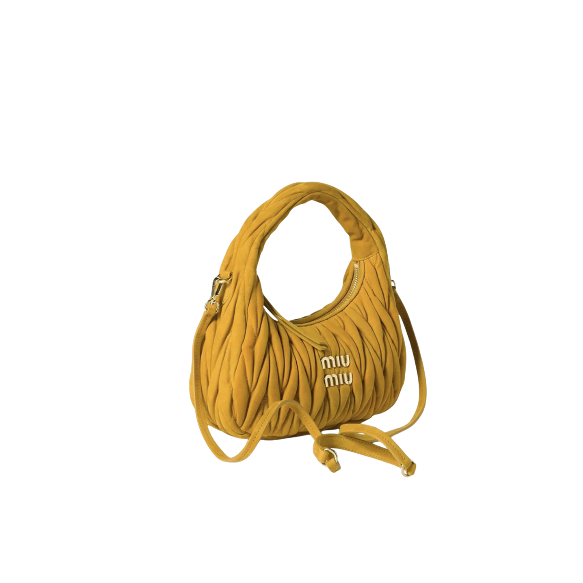 Miu Miu Wander Padded Suede Shoulder Bag