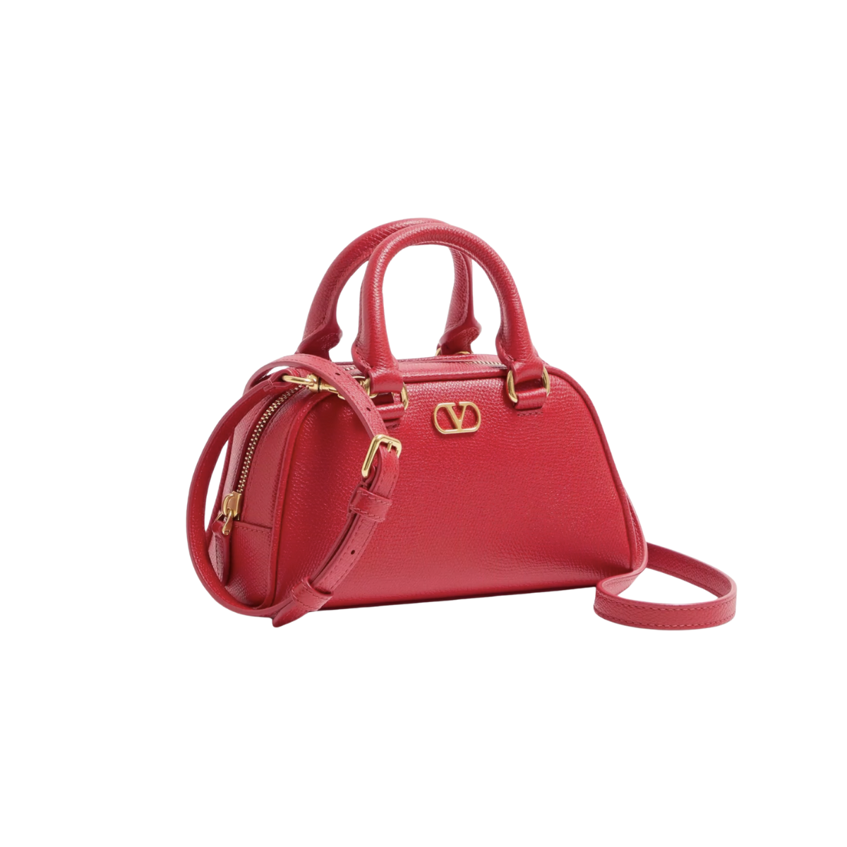 Valentino VLogo Signature Mini Bowling Bag in Grainy Calfskin