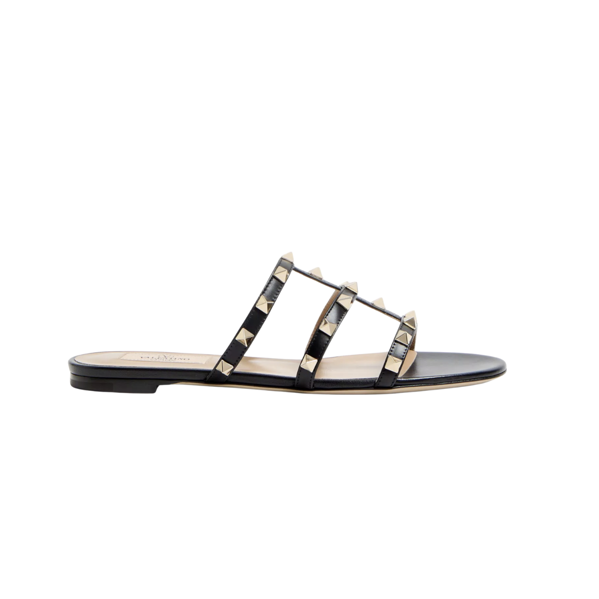 Valentino Rockstud Flat Slide Sandal