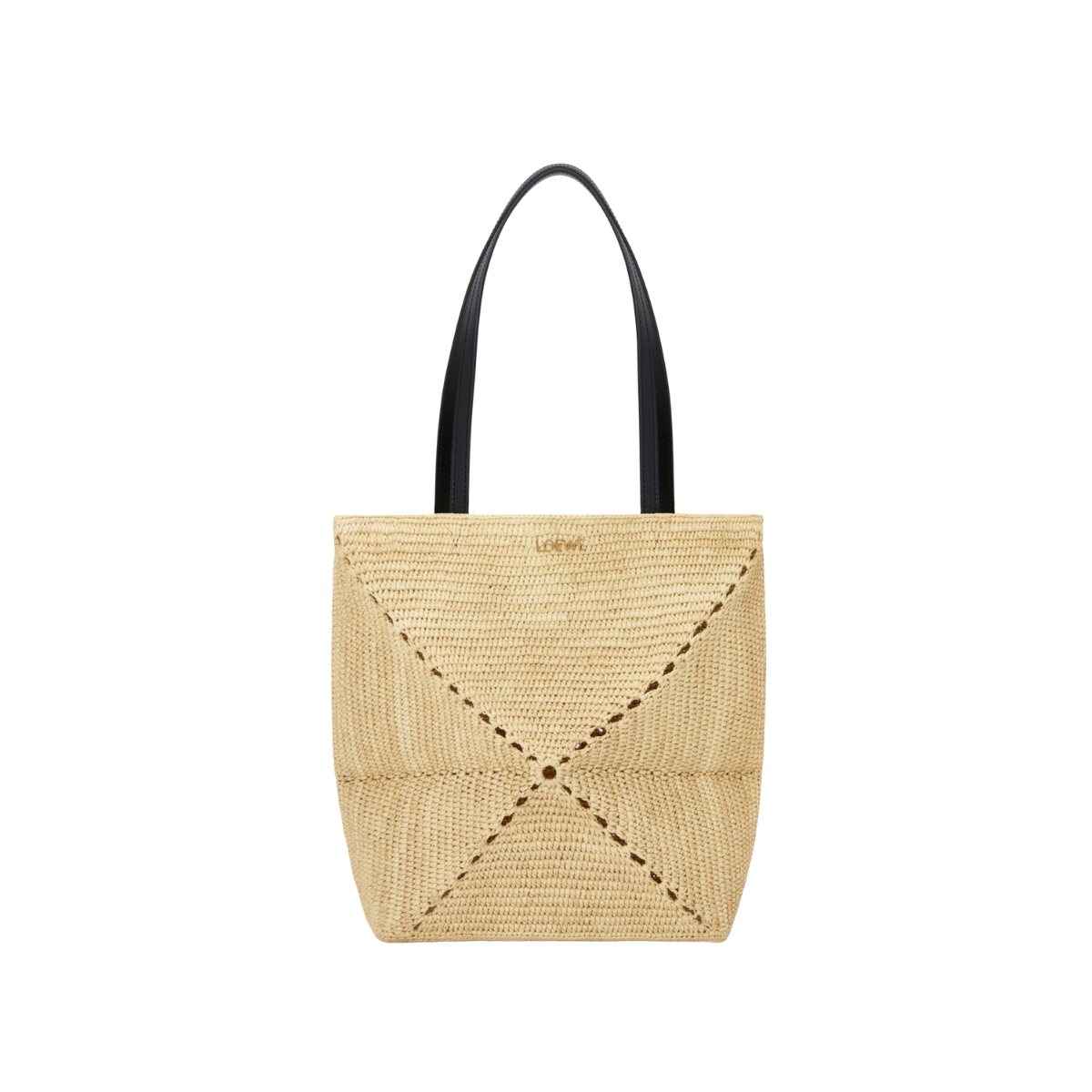 Loewe Medium Puzzle Fold Tote in Raffia