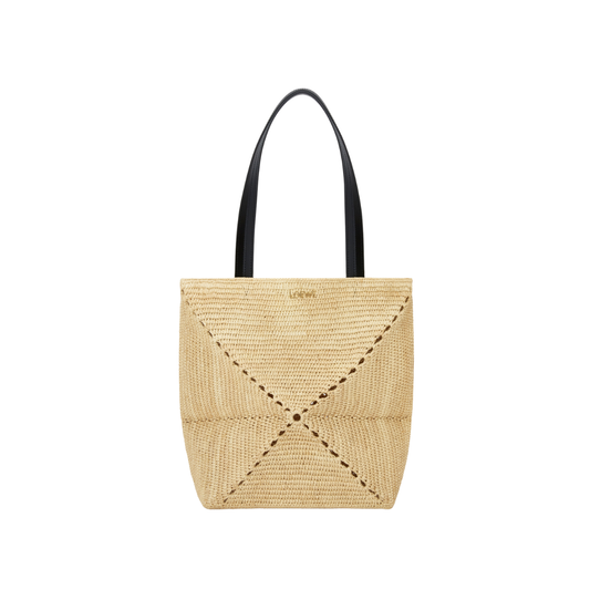 Loewe Medium Puzzle Fold Tote in Raffia