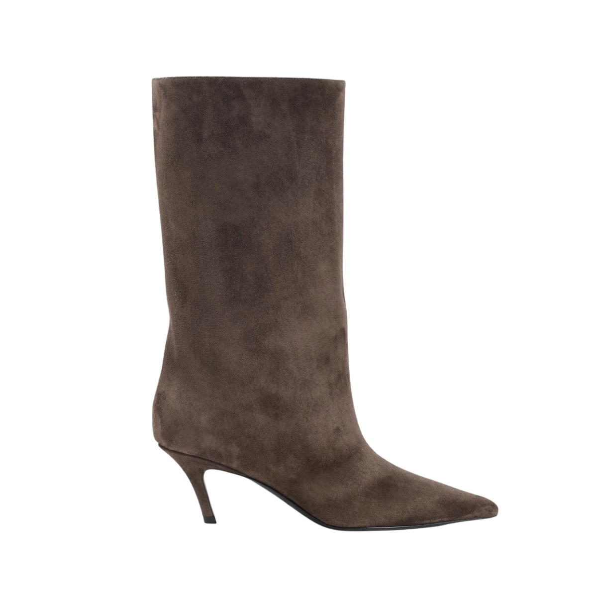 Amina Muaddi Fiona Boot 60 Dark Brown Suede