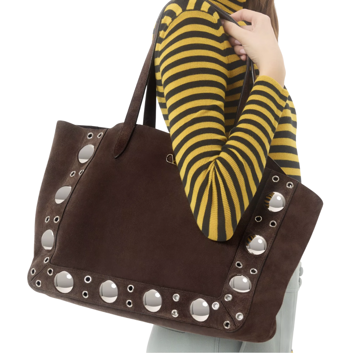 Valentino Garavani Medium Nellcôte Suede Shopping Bag