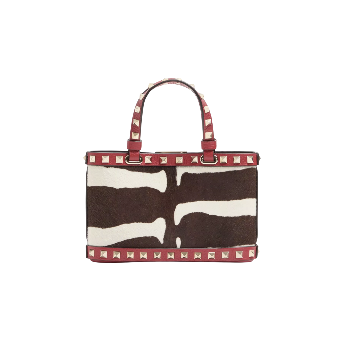 Valentino Garavani Rockstud Mini Shopping Bag in Pony-effect Calfskin