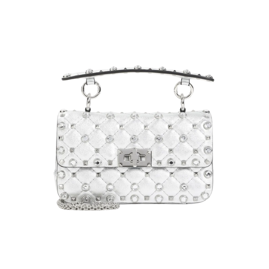 Valentino Garavani Rockstud Spike Small Laminated Nappa