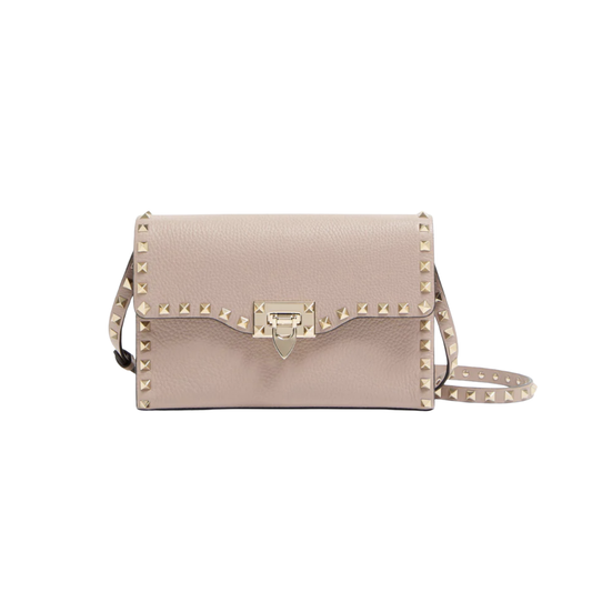 Valentino Garavani Small Rockstud Grainy Calfskin Crossbody Bag