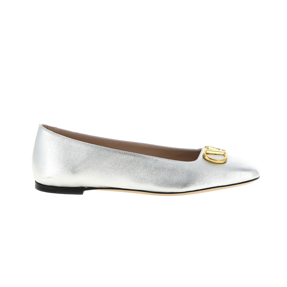 Valentino Garavani VLogo Signature Ballerina In Laminated Nappa Leather