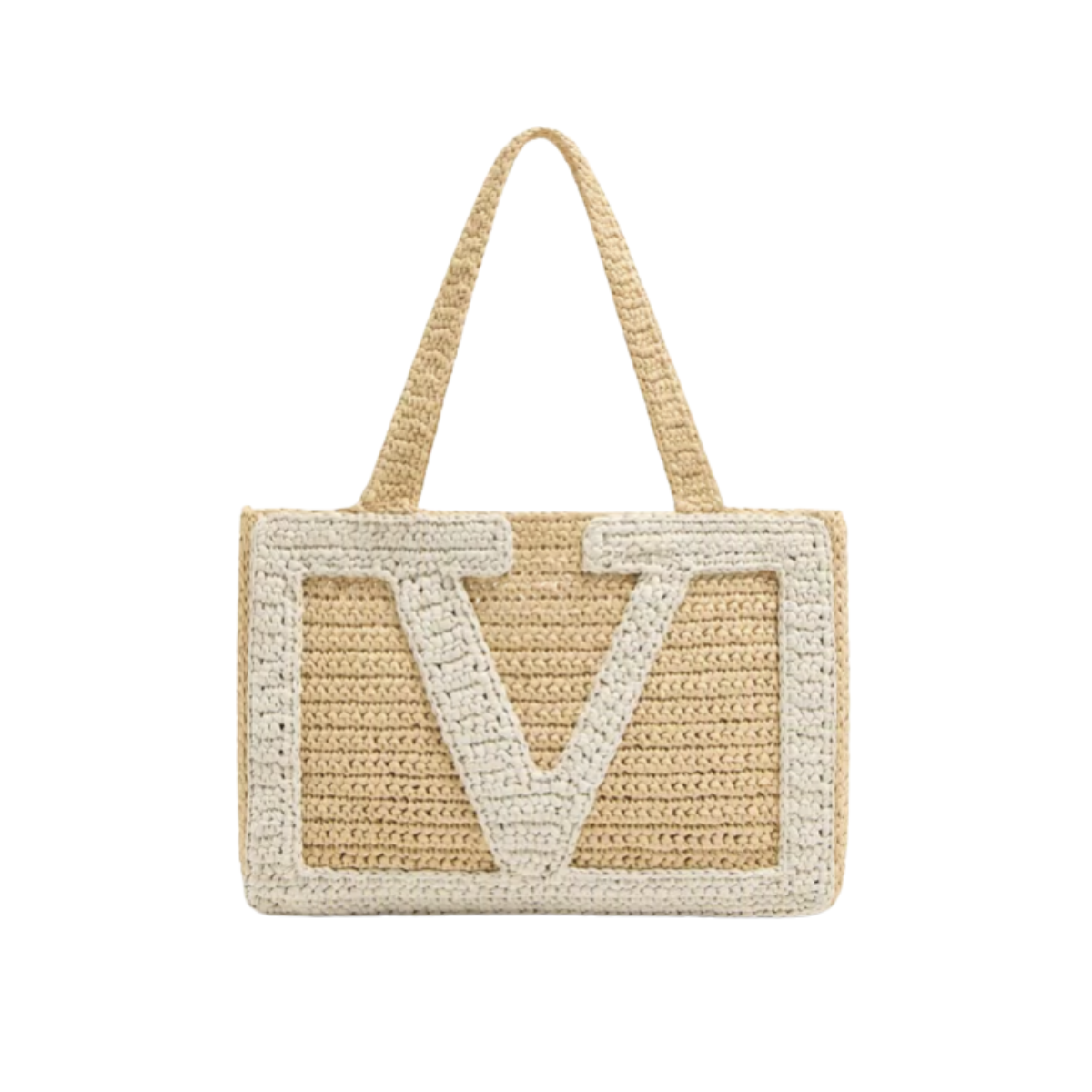 Valentino Garavani Viva Superstar Medium Shopping Bag In Raffia