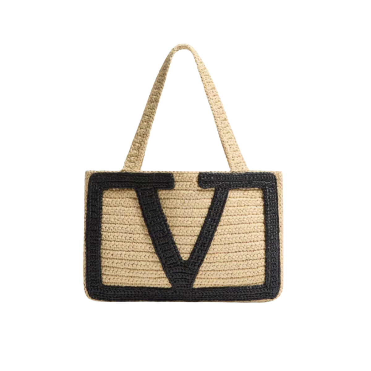 Valentino Garavani Viva Superstar Medium Shopping Bag In Raffia