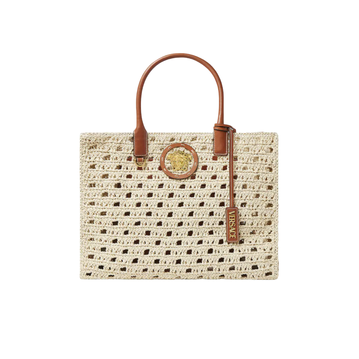 Versace La Medusa Large Raffia Tote