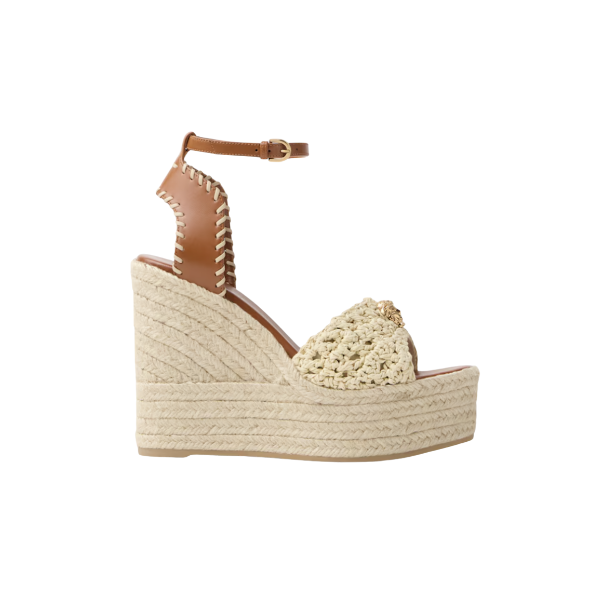 Versace La Medusa Nappa Wedge Sandals