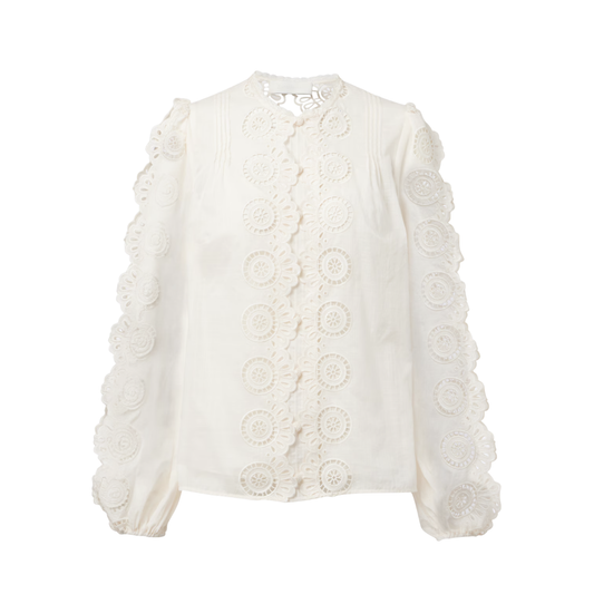 Zimmermann Lucky embroidered cotton blouse